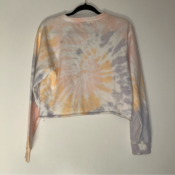 Forever 21 Women’s Cropped Newport Beach Tye Dye Pullover Sweatshirt Medium - Picture 3 of 3